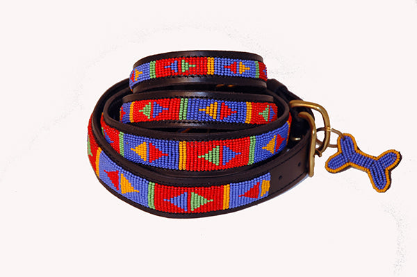 Load image into Gallery viewer, &amp;quot;Pokot Red&amp;quot; Beaded Dog Collars
