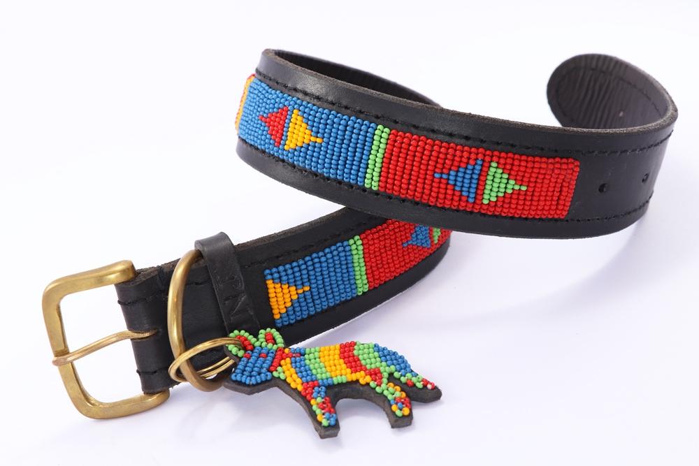 Load image into Gallery viewer, &amp;quot;Pokot Red&amp;quot; Beaded Dog Collars

